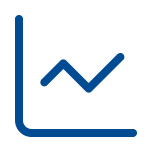 Icon of growth chart representing maximized business value