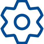 Gear icon illustrating efficiency and transparent communication